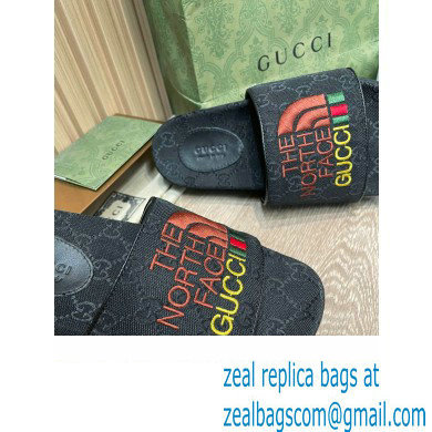 The North Face x Gucci GG Slide Sandals Black 2022