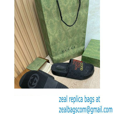 The North Face x Gucci GG Slide Sandals Black 2022