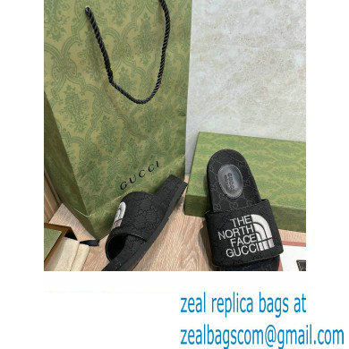 The North Face x Gucci GG Slide Sandals Black/White 2022