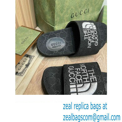 The North Face x Gucci GG Slide Sandals Black/White 2022