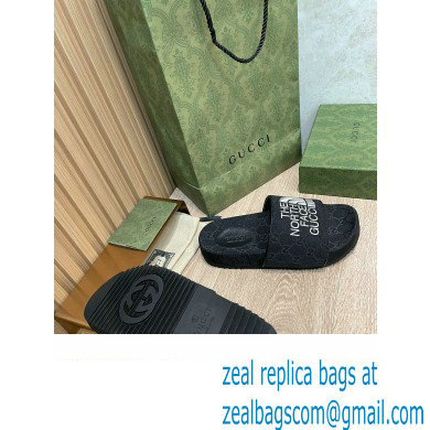 The North Face x Gucci GG Slide Sandals Black/White 2022