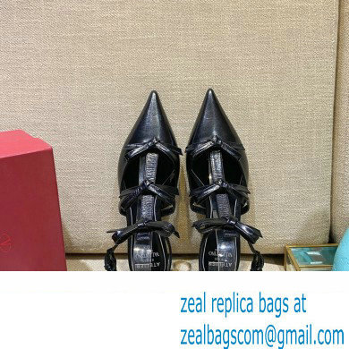Valentino French Bows Leather Ballet Flats Black 2022