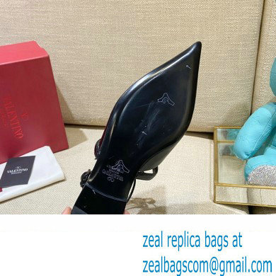 Valentino French Bows Leather Ballet Flats Black 2022