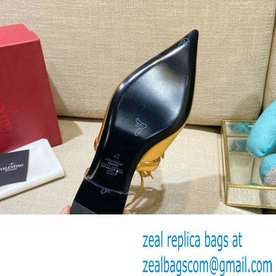 Valentino French Bows Leather Ballet Flats Gold 2022