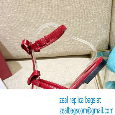 Valentino French Bows Leather Ballet Flats Red 2022