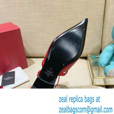 Valentino French Bows Leather Ballet Flats Red 2022