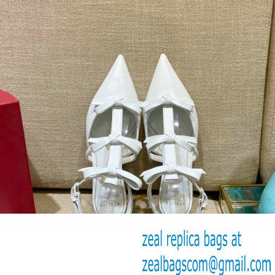 Valentino French Bows Leather Ballet Flats White 2022