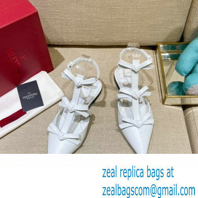 Valentino French Bows Leather Ballet Flats White 2022