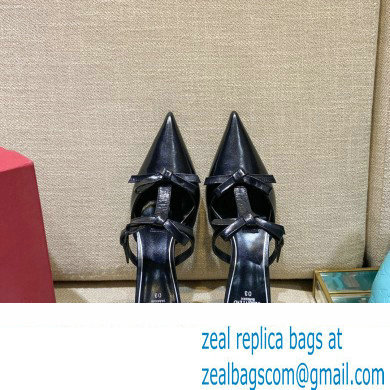 Valentino French Bows Leather Heel Mules Black 2022