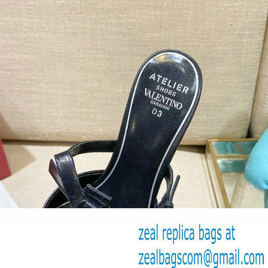 Valentino French Bows Leather Heel Mules Black 2022