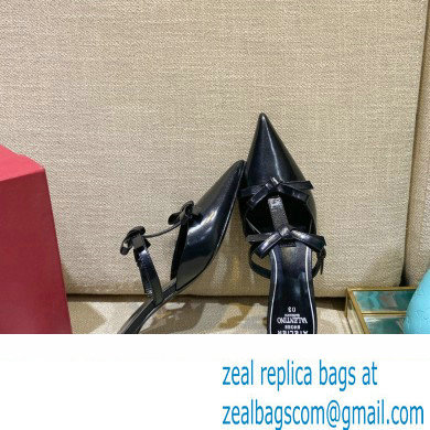 Valentino French Bows Leather Heel Mules Black 2022
