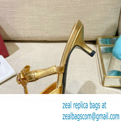 Valentino French Bows Leather Heel Mules Gold 2022