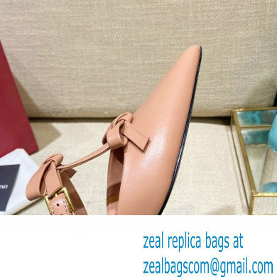 Valentino French Bows Leather Heel Mules Nude Pink 2022