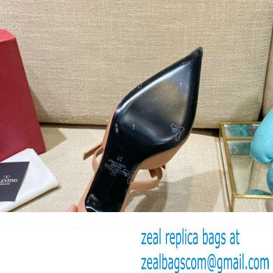 Valentino French Bows Leather Heel Mules Nude Pink 2022