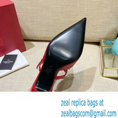 Valentino French Bows Leather Heel Mules Red 2022