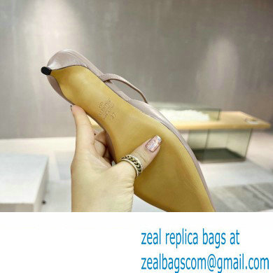Valentino Heel 4cm Crystal VLogo Signature Calfskin Mules Nude