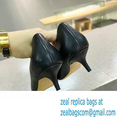 Valentino Heel 4cm Crystal VLogo Signature Calfskin Pumps Black