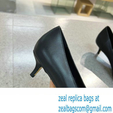Valentino Heel 4cm Crystal VLogo Signature Calfskin Pumps Black