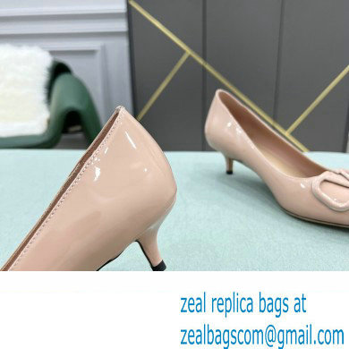 Valentino Heel 4cm VLogo Signature Calfskin Pumps Patent Nude