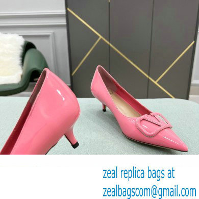 Valentino Heel 4cm VLogo Signature Calfskin Pumps Patent Pink