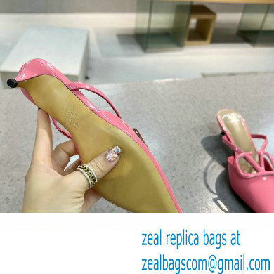 Valentino Heel 4cm VLogo Signature Patent Leather Mules Pink
