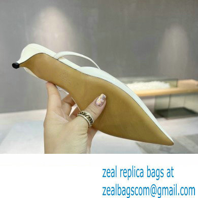 Valentino Heel 4cm VLogo Signature Patent Leather Mules White