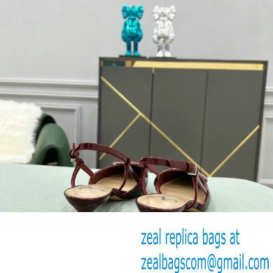 Valentino Heel 4cm VLogo Signature Patent Leather Slingback Pumps Burgundy