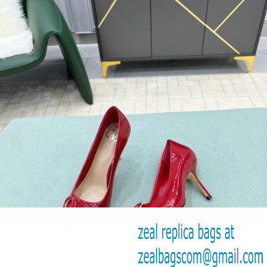 Valentino Heel 8cm VLogo Signature Calfskin Pumps Patent Red