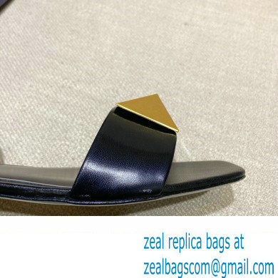 Valentino ONE STUD Flat sandals Black 2022 - Click Image to Close