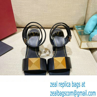 Valentino ONE STUD Heel sandals Black 2022 - Click Image to Close