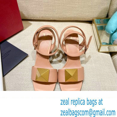 Valentino ONE STUD Heel sandals Nude Pink 2022 - Click Image to Close