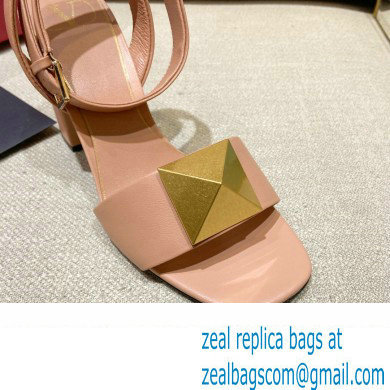 Valentino ONE STUD Heel sandals Nude Pink 2022 - Click Image to Close