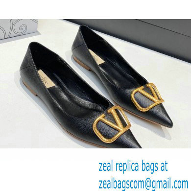 Valentino VLogo Signature Ballet Flats Black