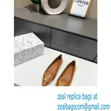 Valentino VLogo Signature Ballet Flats Brown