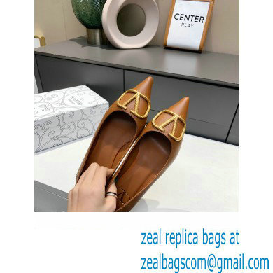Valentino VLogo Signature Ballet Flats Brown