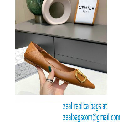 Valentino VLogo Signature Ballet Flats Brown