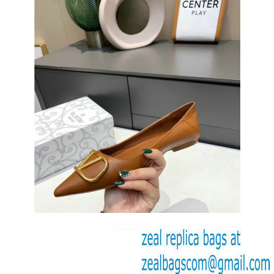 Valentino VLogo Signature Ballet Flats Brown