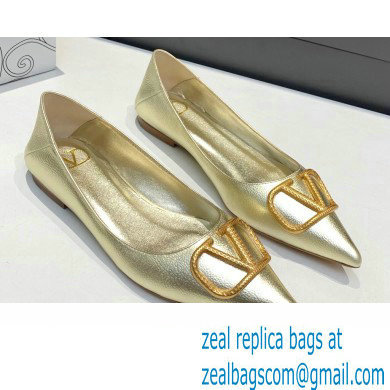 Valentino VLogo Signature Ballet Flats Gold