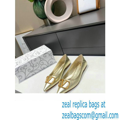 Valentino VLogo Signature Ballet Flats Gold