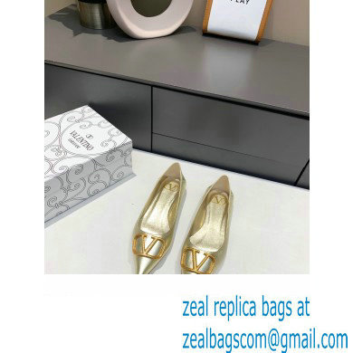 Valentino VLogo Signature Ballet Flats Gold