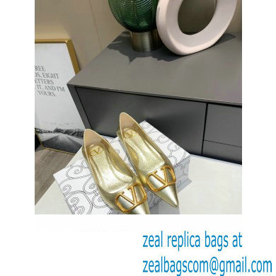 Valentino VLogo Signature Ballet Flats Gold