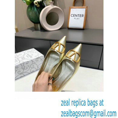 Valentino VLogo Signature Ballet Flats Gold