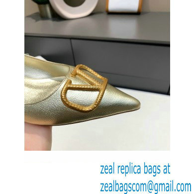 Valentino VLogo Signature Ballet Flats Gold
