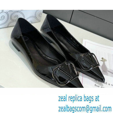 Valentino VLogo Signature Ballet Flats Patent Black