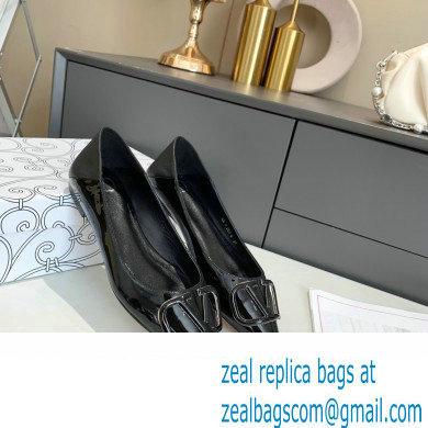 Valentino VLogo Signature Ballet Flats Patent Black