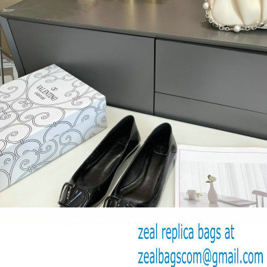 Valentino VLogo Signature Ballet Flats Patent Black