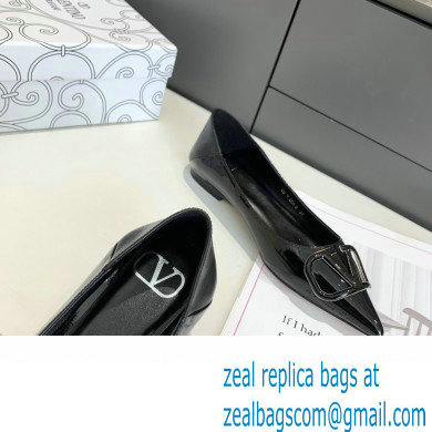 Valentino VLogo Signature Ballet Flats Patent Black