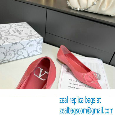 Valentino VLogo Signature Ballet Flats Patent Pink - Click Image to Close