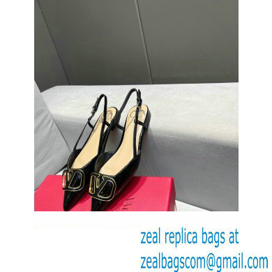 Valentino VLogo Signature Slingback Ballet Flats Black