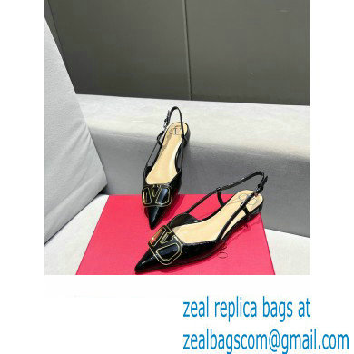 Valentino VLogo Signature Slingback Ballet Flats Black